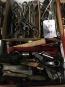 Quantity of assorted hand tools in three boxes