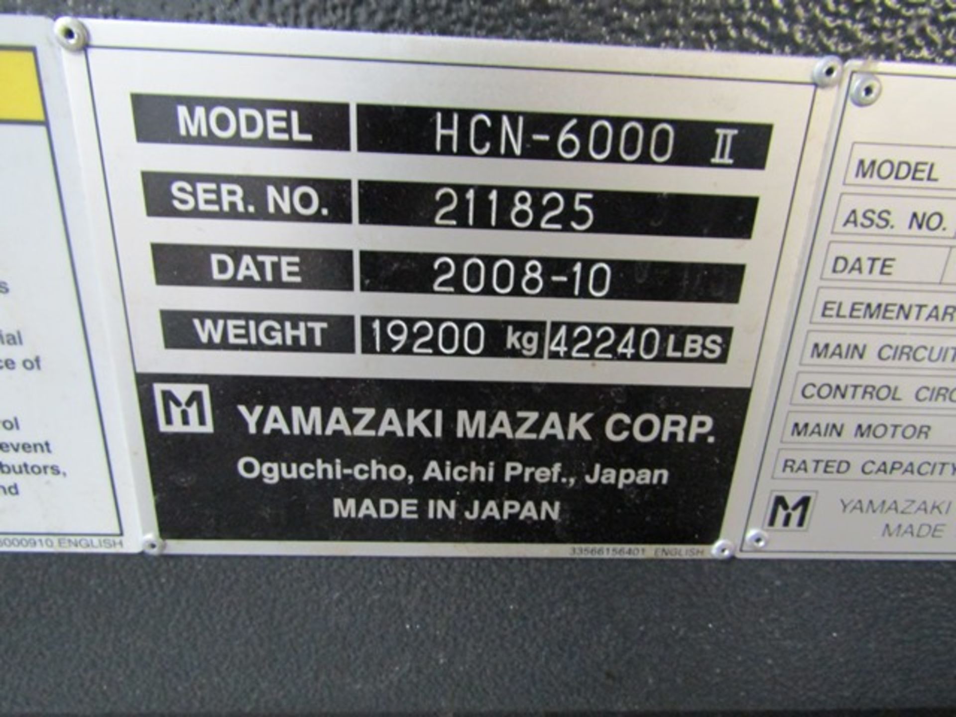 Mazak Nexus 6000 - II CNC 6 pallet horizontal machining centre, serial no: 211825 (2008), Mazatrol - Image 14 of 18