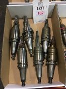 Fifteen BT40 taper shank tool holders, fitted tooling, in two boxes
