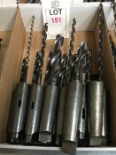 Quantity of HSS taper shank twist drills, long series, with drill sleeves, in two boxes