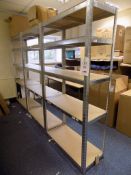 3 Bays of 5 tier light duty galvanised shelving (contents excluded)