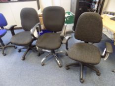 7 Various fabric swivel chairs