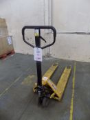 2000Kg hand pallet truck, serial No 10082159 8/134, with 550mm fork width x 1150mm fork length