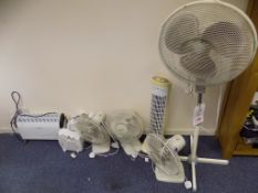 Quantity of fans and electric heaters, as lotted