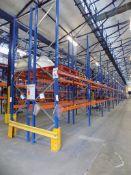 36 Bays of ESMENA pallet racking comprising, 38 uprights, 900mm x 4200mm, 152 pairs of SE5 beams,