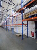 19 Bays of ESMENA pallet racking comprising, 20 uprights, 900mm x 4200mm, 74 pairs of SE5 beams,