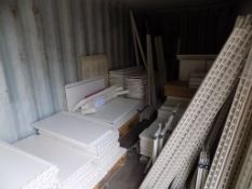 Contents of shipping container; quantity of TEGOMETALL and CAEM dismantled retail shelving and