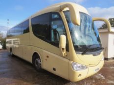 Scania Irizar K114, twin axle, 49 seater coach, reg no: P2 POW (2005), MOT: 1/3/18, tachograph