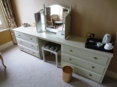 Cream 6-drawer dressing/sideboard unit with mirror