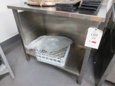 Stainless steel twin shelf table, approx 950mm