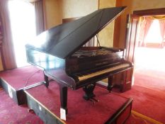 Hornung and Moller baby grand piano, S/N: KJ0BENHAVN finished in black, 50 keys.