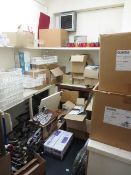 Quantity of assorted glassware and tableware stock located in storeroom