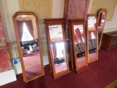 Ten various timber framed wall mirrors