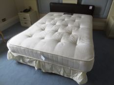 Double divan-style bed, with leather-effect headboard