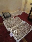 Five trays of assorted glassware stock (as lotted)