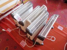Five assorted space heaters, 240v
