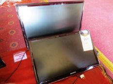 Two Samsung Syncmaster TA350 24" LED TVs, only one with remote (Please note: certain TVs currently