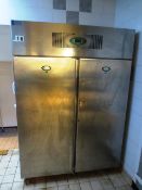 Foster stainless steel, twin door freezer, model: EPR0G1350L, serial no: ES241865, approx 1500 x