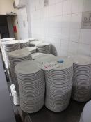 Quantity of white circular dinner plates, approx 280mm dia
