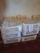 Six trays of assorted glassware stock (as lotted)