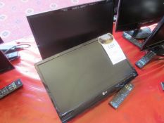 Two LG Flatron HD 22" LED TV, model: M2280D (Please note: certain TVs currently have 3 amp plug