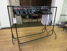 Two steel, mobile, clothes hanging rails