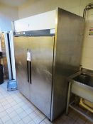 Williams stainless steel, twin door refridgerator, approx 1400 x 1900