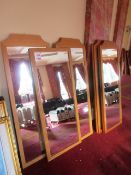 Nine various timber framed wall mirrors