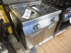 Zanussi stainless steel, gas fired twin fat fryer, model: Z7FRGH2GFO, serial no: 52910001, approx