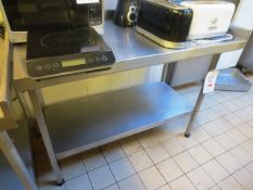 Stainless steel twin shelf table, approx 1200mm