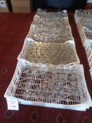 Five trays of assorted glassware stock (as lotted)