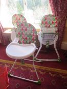 Three collapsible Mothercare highchairs