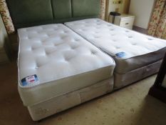 Two divan style single beds and mattresses