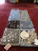 Eight trays of assorted glassware stock (as lotted)