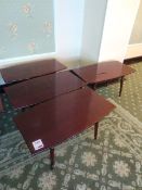 Four dark wood rectangular bar/coffee tables