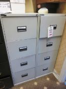 Two Ostaline, 4-drawer steel filing cabinets
