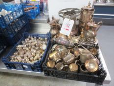 Quantity of assorted plated tableware