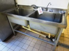 Stainless steel single sink unit, with drainage board, approx 1400mm in length