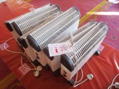 Six assorted space heaters, 240v
