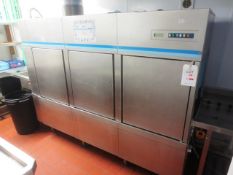 Winterhalter stainless steel 3 door, conveyor, tray type dishwasher, model: Z-2276, serial no: 06/