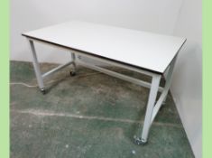 Unknown Proprietary Mobile Laboratory Bench with Under Slung Power and 19mm Light Grey Trespa
