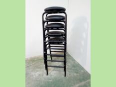 5 x Unknown Proprietary Laboratory Stools With Tubular Steel Frame and Padded Vinyl Seat, W/O No: