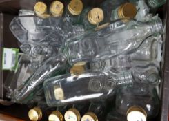 Glass screw top bottles, contents as shown in image