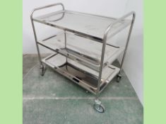 Reward Manufacturing Co.: Kelly Multi-Purpose Three Tier Stainless Steel Trolley with all-swivel
