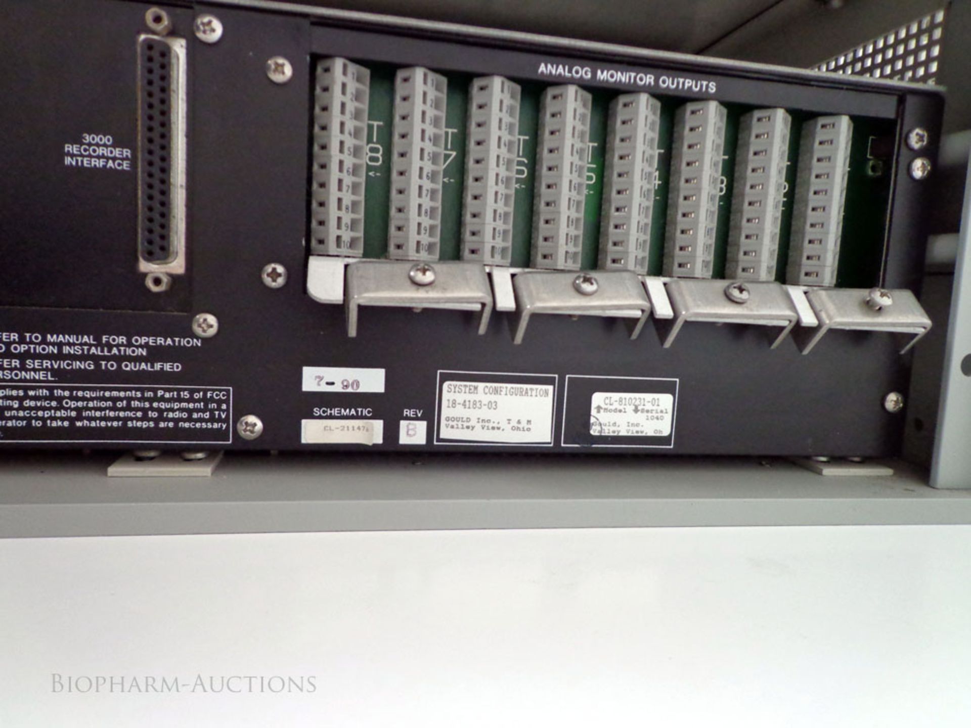 GOULD 5900 Signal Conditioner CageCL-810231-01, S/N 1040. - Image 3 of 3