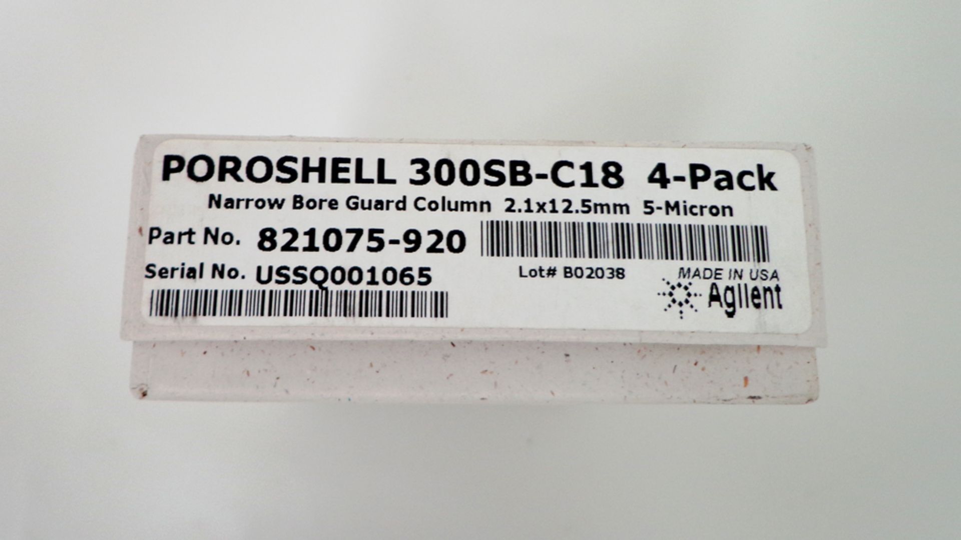 Agilent: Poroshell 300SB-C18 Narrow Bore Guard Column.. 5-Micron; 2.1x12.5mm Narrow Bore Guard - Image 2 of 2