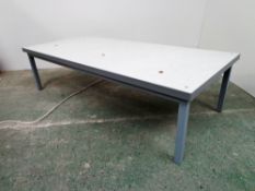 Unknown Short Legged Equipment Bench with Trespa type benchtop, Pre-drilled openings for cable