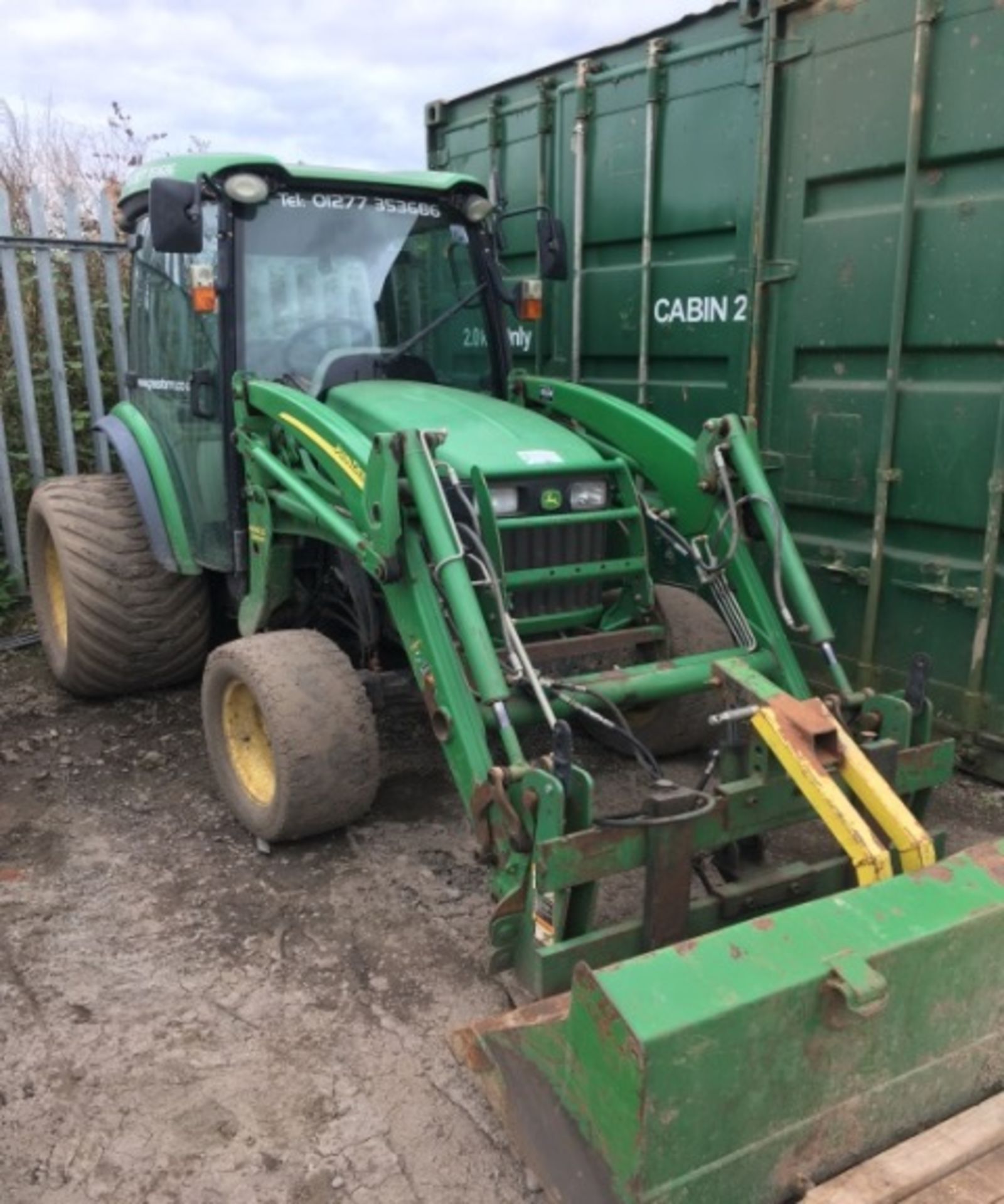 John Deere 4720 compact tractor fitted with grassland tyres, 66 HP, with 400CX front loader, - Image 8 of 8