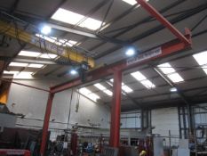 RHC Lifting Ltd gantry crane, SWL 2000kg, serial no: 8763 with electric chain hoist and pendant