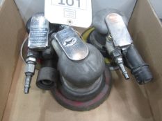 Three assorted pneumatic orbital pad sanders